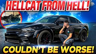 WRECKED DODGE CHARGER WHAT THE HELLS WRONG WITH THIS HELLCAT [upl. by Anwahsal]