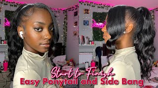 EASY PONYTAIL AND SIDE BANG TUTORIAL BEGINNER FRIENDLY  Ywigs Hair ♥️ [upl. by Ettennyl]