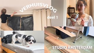 Intrekken studio in AMSTERDAM  Verhuisvlog deel 1 [upl. by Saunder]