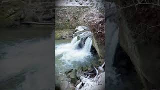 Mullerthal trail in winter walking trail winter waterfall traveldestinations luxembourg snow [upl. by Akired]