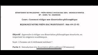 Méthode Philo  Introduction à la philosophie Dissertation [upl. by Sherborne]