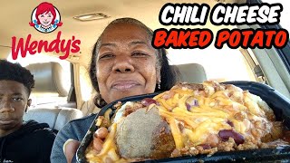 Wendys Chili Cheese Baked Potato Review  Lets have some fun  Cooking Conversations [upl. by Rodmur174]