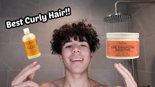 MY CURLY HAIR ROUTINE [upl. by Atinhoj260]