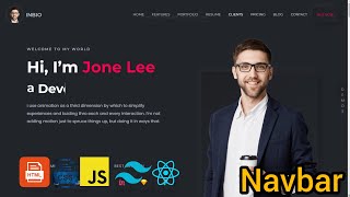 Portfolio Website Using HTML  CSS  Tailwind amp React Js  Navbar  Part 2  codewithsirohiya [upl. by Eizus677]