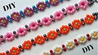 DIY Beaded bracelets Beading tutorial  Easy jewelry making [upl. by Haidabej73]