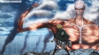 Armin and Eren vs Colossal titan I Attack on titan season 3 HD 60fps [upl. by Evreh364]