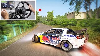 Drifting Mad Mikes RX8 at GUNSAI Touge 4K wSteering Wheel  Assetto Corsa [upl. by Okoyk743]