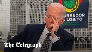 Biden appears to fall asleep at meeting with African presidents [upl. by Suillenroc]