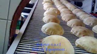 Arabic Pita Bread Production Line CE  BakriCo Bakery Equipment  خط آلي لخبز العربي ثلاثي الإنتاج [upl. by Asirb]