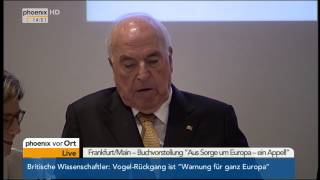 Buchvorstellung Ansprache Helmut Kohl  quotAus Sorge um Europaquot am 03112014 [upl. by Lisette]