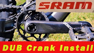 SRAM DUB Crankset install Swapping 175 mm Truvativ Alloy for 170 mm Carbon Fiber [upl. by Silisav]