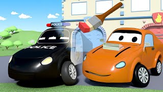 Der Streifenwagen in Autopolis  Die unsichtbar machende Farbe  Autopolis 🚒 Cartoons für Kinder 🚓 [upl. by Digirb]