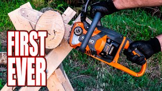 First Time for Everything  RIDGID 18V Brushless 12quot Chainsaw Review [upl. by Bowes757]