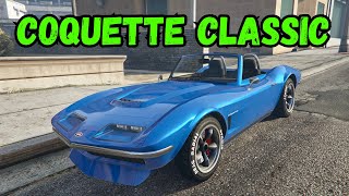 Corvette C2 in GTA 5 Online  Coquette Classic Customization  San Andreas Flight School DLC [upl. by Aicilana538]