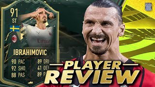 91 WINTER WILDCARD IBRAHIMOVIC PLAYER REVIEW WINTER WILDCARD IBRAHIMOVIC  FIFA 22 ULTIMATE TEAM [upl. by Jablon]