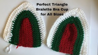 How to Crochet Perfect Triangle Bralette Bra Cup for All SizesJanes Easy Crafts For Beginners [upl. by Atkinson]