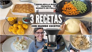 3 Recetas MAMBO CECOTEC FÁCILES  Ensaladilla Rusa Focaccia y Nuggets de Pollo [upl. by Ahsilrae]