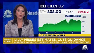 Eli Lilly stock tumbles 10 after drug giant misses estimates and slashes profit guidance [upl. by Ayin]