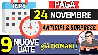 Inps PAGA 24 NOVEMBRE ⚡ DATE ANTICIPI RDC AUU PENSIONI AUMENTA BONUS SPESA 100€ MELONI 482€ INVALIDI [upl. by Laroc38]