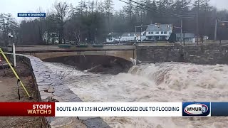 Route 49 at 175 in Campton closed due to flooding [upl. by Enelrihs505]