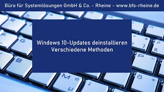 Windows 10Updates deinstallieren  Verschiedene Methoden [upl. by Enelkcaj]