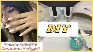 DIY Protez tırnak Polygel Akrilik Jel incelemesi 💅 [upl. by Anaerda272]