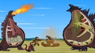 Rescue GODZILLA amp KONG From GIANT PYTHON The Battle Against Digestive System  FUNNY CARTOON [upl. by Sev629]