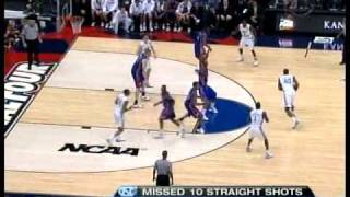 Cole Aldrich  Kansas vs North Carolina 2008 Final Four [upl. by Yrac]