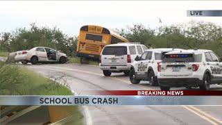 Crash involving Sahuarita school bus closes Arivaca Road Deputies on Scene [upl. by Milissa]