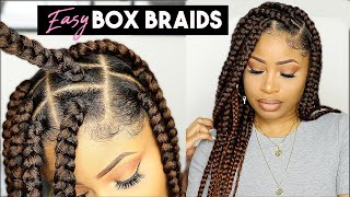 EASY SUMMER BOX BRAIDS beginner friendly [upl. by Gay827]