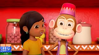 Bandar Ne Kholi Dukan बंदर ने खोली दुकान Nursery Rhymes in Hindi by Kids Channel India [upl. by Linc389]