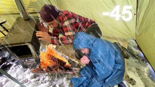 EXTREME 45° Solo Camping 4 Days  Snowstorm Hot Tent Camping In A Blizzard  ASMR [upl. by Corbie]