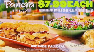 PANERA BREAD COMMERCIAL 2024  PANERA 799 EACH CHICKEN BACON RANCHER OR FUJI APPLE CHICKEN SALAD [upl. by Darnoc]