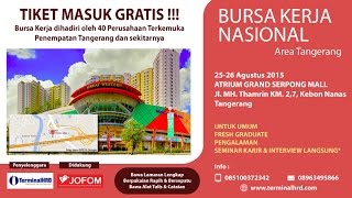 BURSA KERJA NASIONAL GRATIS [upl. by Lucila]