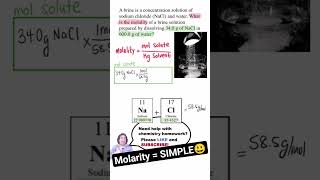 How to calculate MOLARITY 😎 chemistry science education shorts [upl. by Hyland]