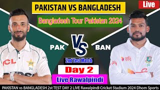 Pak Vs Ban Live Match Today  Pakistan vs Banladesh 2nd Test Match Day 2 Live Score  Ban vs Pak [upl. by Nuahsyd722]