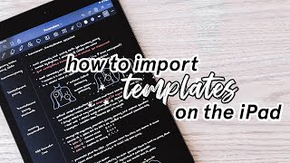 How to import templates on the iPad  GoodNotes 5 Notability Noteshelf [upl. by Annoed]