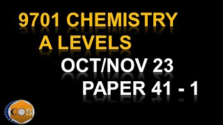 97014143ON23 chemistry A level winter paper41n43 octnov 2023 Q1 and 2 solved 9701w23qp4143 [upl. by Hsilgne]