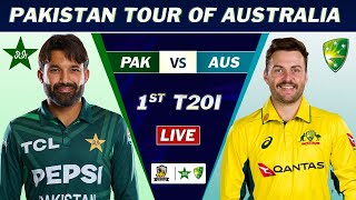 PAKISTAN vs AUSTRALIA 1st T20 MATCH LIVE SCORES  PAK vs AUS MATCH LIVE COMMETNARY [upl. by Meredithe790]