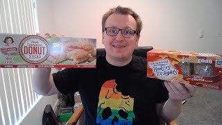 Little Debbie Apple Donut Sticks and Entenmanns Crumble Cake  Taste Test [upl. by Ggerc]