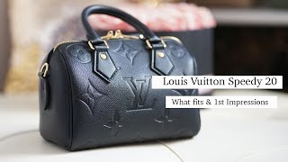 WHATS IN MY BAG Louis VUITTON SPEEDY 20 [upl. by Adirehs]