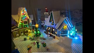 Lego City  Christmas Village by Night Light My Bricks with Lego Trains [upl. by Canfield554]