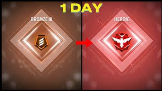 BRONZE TO HEROIC 1DAY😁 CS RANK LEVEL  1 ID 😮‍💨 FREE FIRE L [upl. by Sandler]