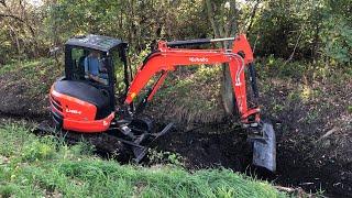 Kubota U484 mini excavator digging [upl. by Willy]