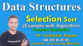 Selection Sort  Selection Sort Example with Algorithm  Data Structures [upl. by Vasilis]