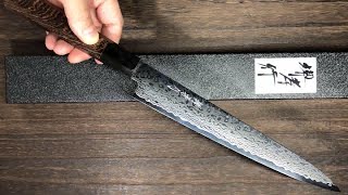 Sakai Takayuki GINGA ZA18 69Layer Damascus SlicerSujihiki 240mm [upl. by Annaeoj]