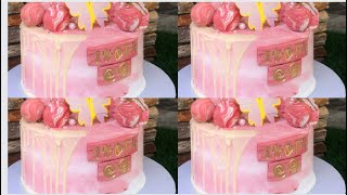 Easy birthday cake decoration with whipped cream [upl. by Ahsemak]