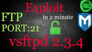 how to hack test exploit vsftpd 234 on kali linux port 21 [upl. by Iahk511]