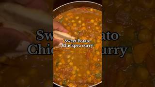 Easy Vegan Sweet Potato chickpea Curry 😋 vegan plantbased veganrecipes [upl. by Ellenij]