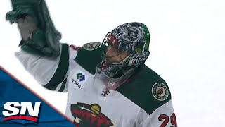 Wilds MarcAndre Fleury Receives Ovation From Montreal Crowd After First Star Performance [upl. by Ynamrej]